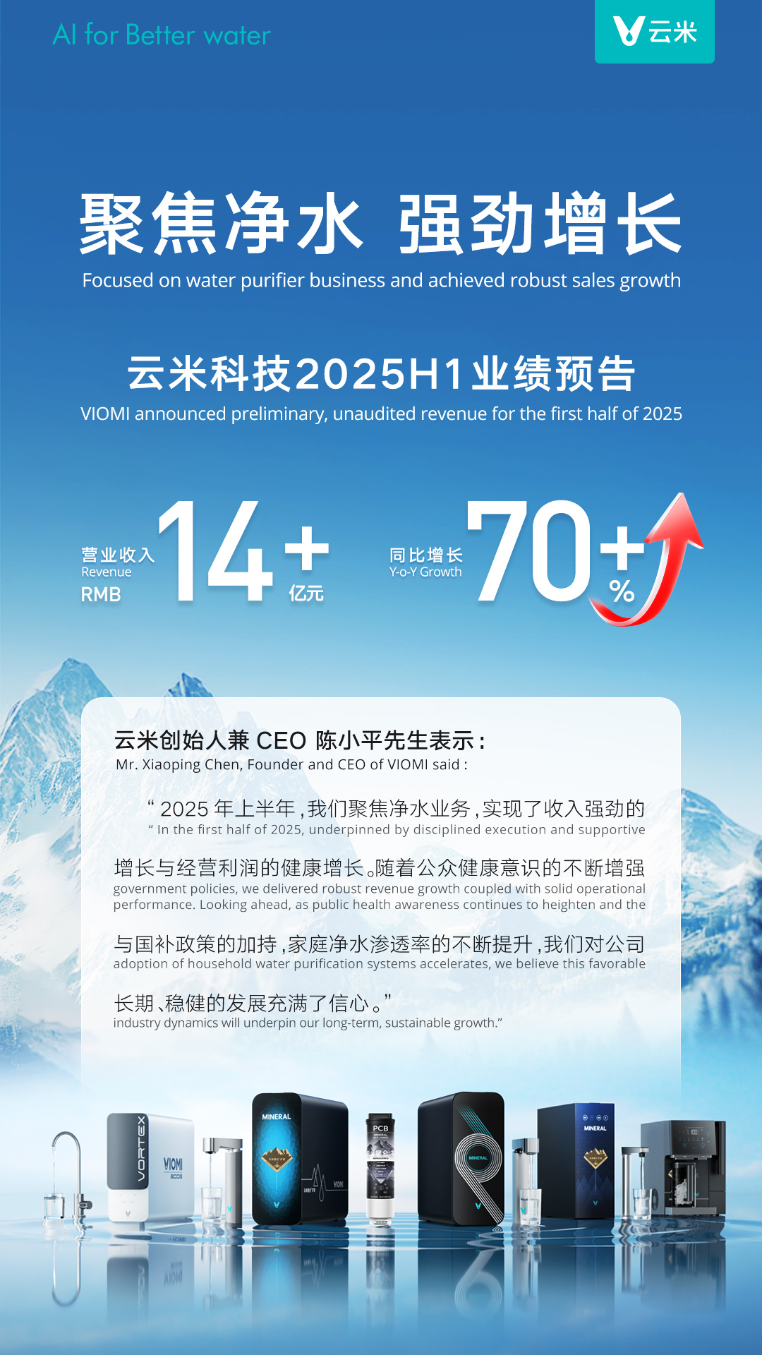 云米科技 2025H1 业绩预告